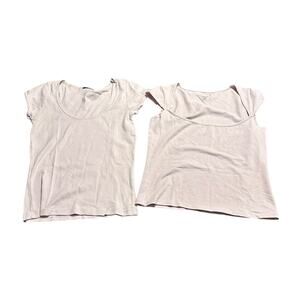 Brandy Melville Beige Colored Short Sleeve Tops Women's One Size